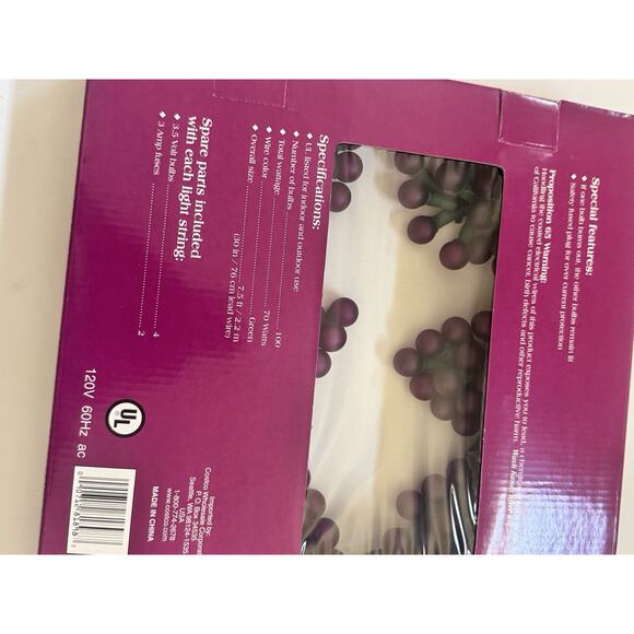 Set of PURPLE CLUSTER LIGHTS 6 Clusters On String Indoor/Outdoor NEW - Picture 7 of 7